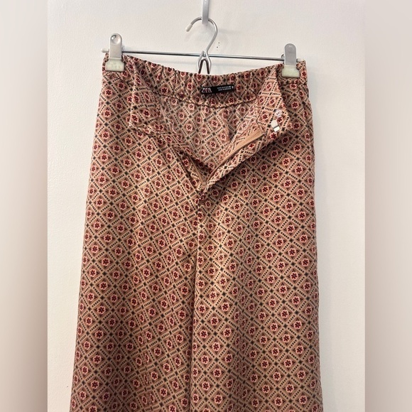Zara Relaxed Loose Fit Wide Leg Floral Women’s Pants Size S - Picture 5 of 14